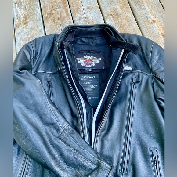 Harley Davidson FXRG Jacket size L Black Leather - Picture 2 of 14